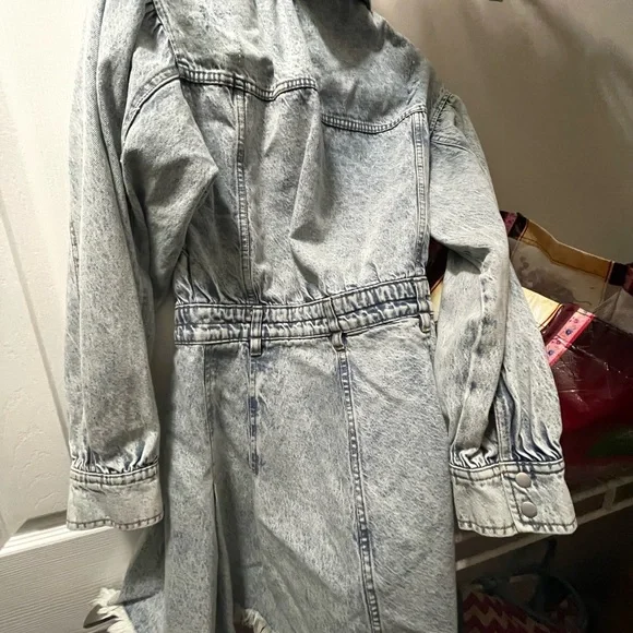 Free People Chambray Jeans Dress S Western / rodeo/ 90s Country Dress Size Small - Picture 3 of 3